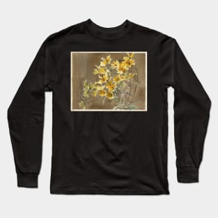 Yellow Flower with Border by Hannah Borger Overbeck Long Sleeve T-Shirt